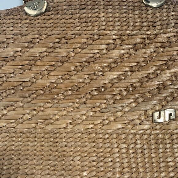 Viintage Pier Giorgio Straw  Coastal Grandma 3 Tone Handbag Made In Italy - Picture 6 of 14